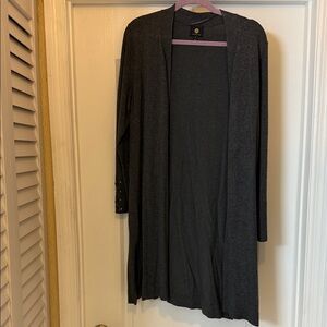 JM Collection Charcoal Open Front Cardigan